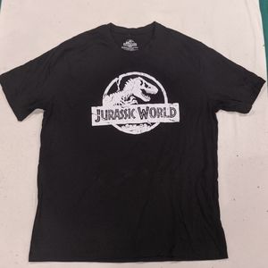🌷3 for $30🌷Jurassic World Movie - T. Rex Logo Black T-Shirt